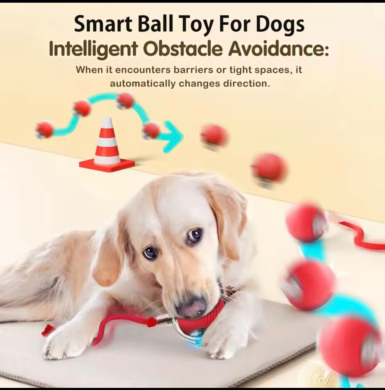 Automatic Smart Rolling Dog Ball Toy – Rechargeable Interactive Puppy Exercise Toy