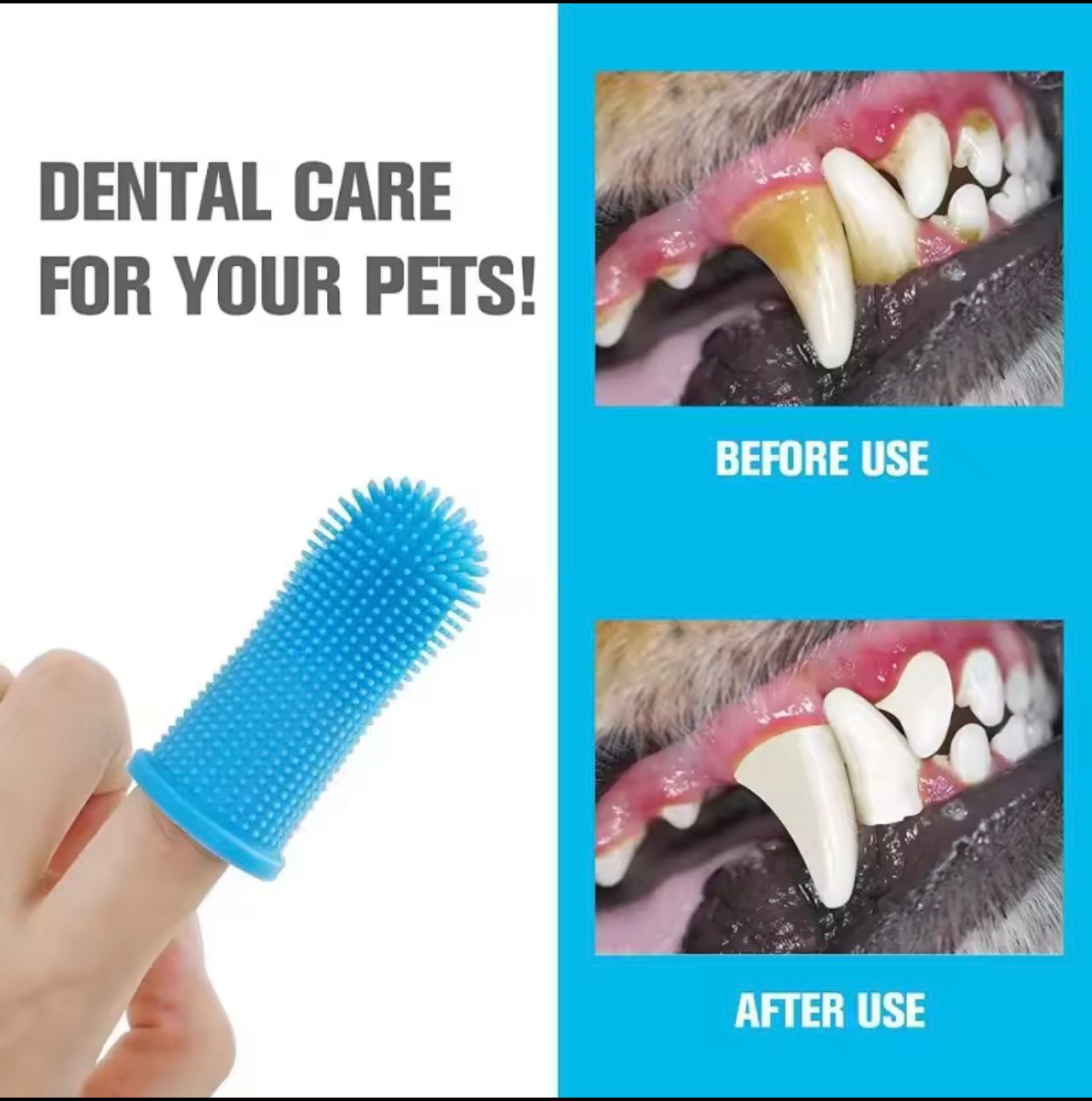 Soft Silicone Pet Finger Toothbrush – Dog & Cat Teeth Cleaning & Breath Care Tool